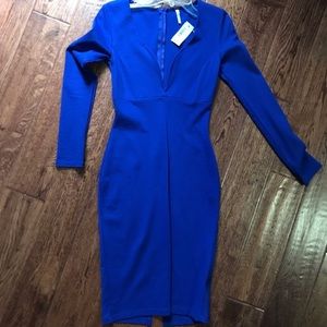 Blue stretchy midi dress BNWT perfect for Santorini